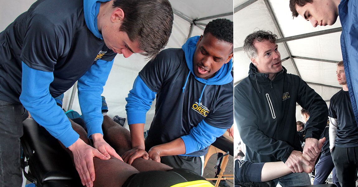OREC sportmasseurs aan het werk